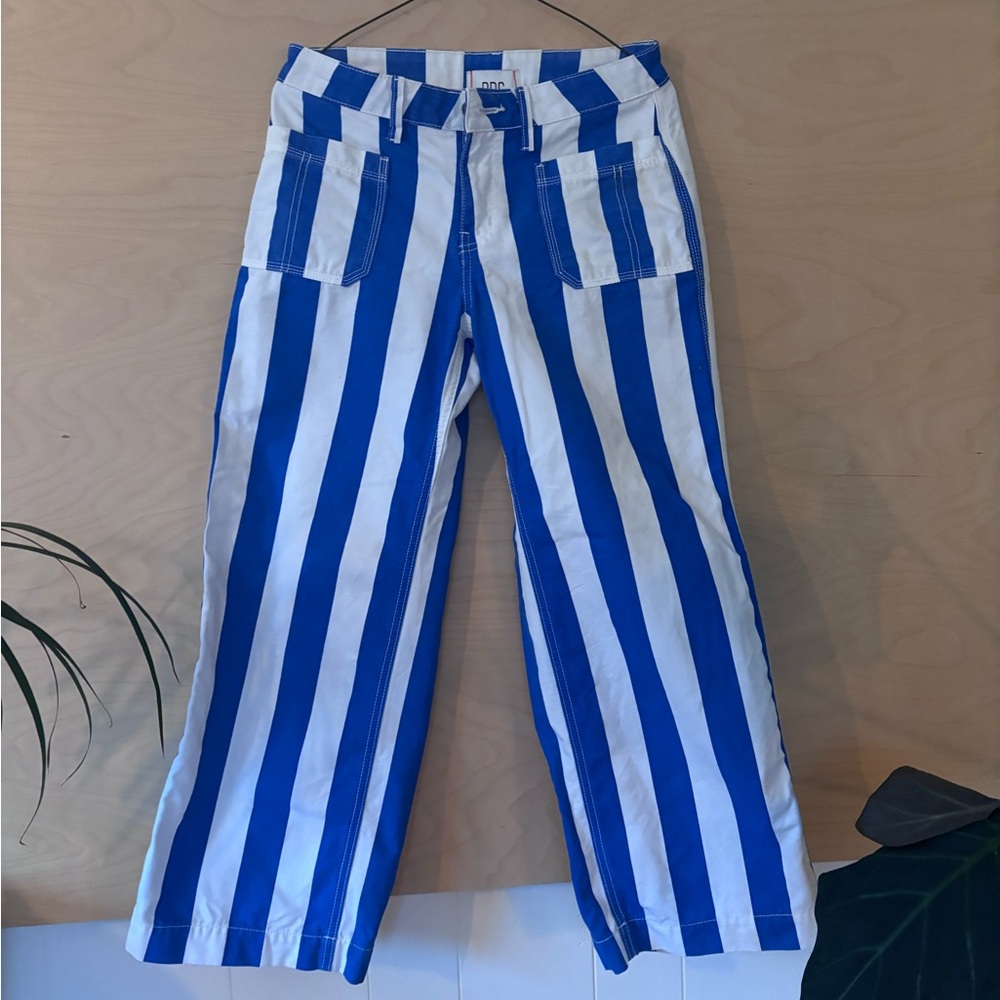 Low rise striped sailor pants